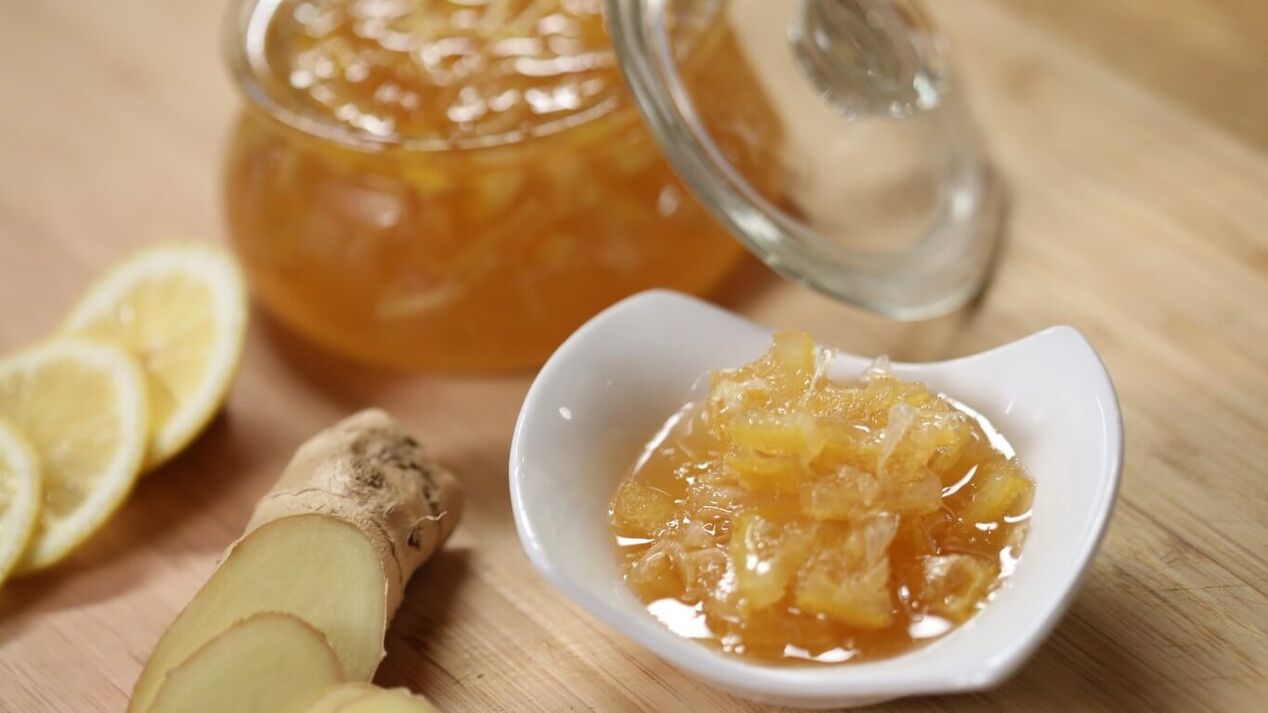 Improves the immunity and erection of a man delicious jam with ginger and lemon